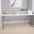 6-Foot Rectangle Granite White Plastic Folding Training Table A204