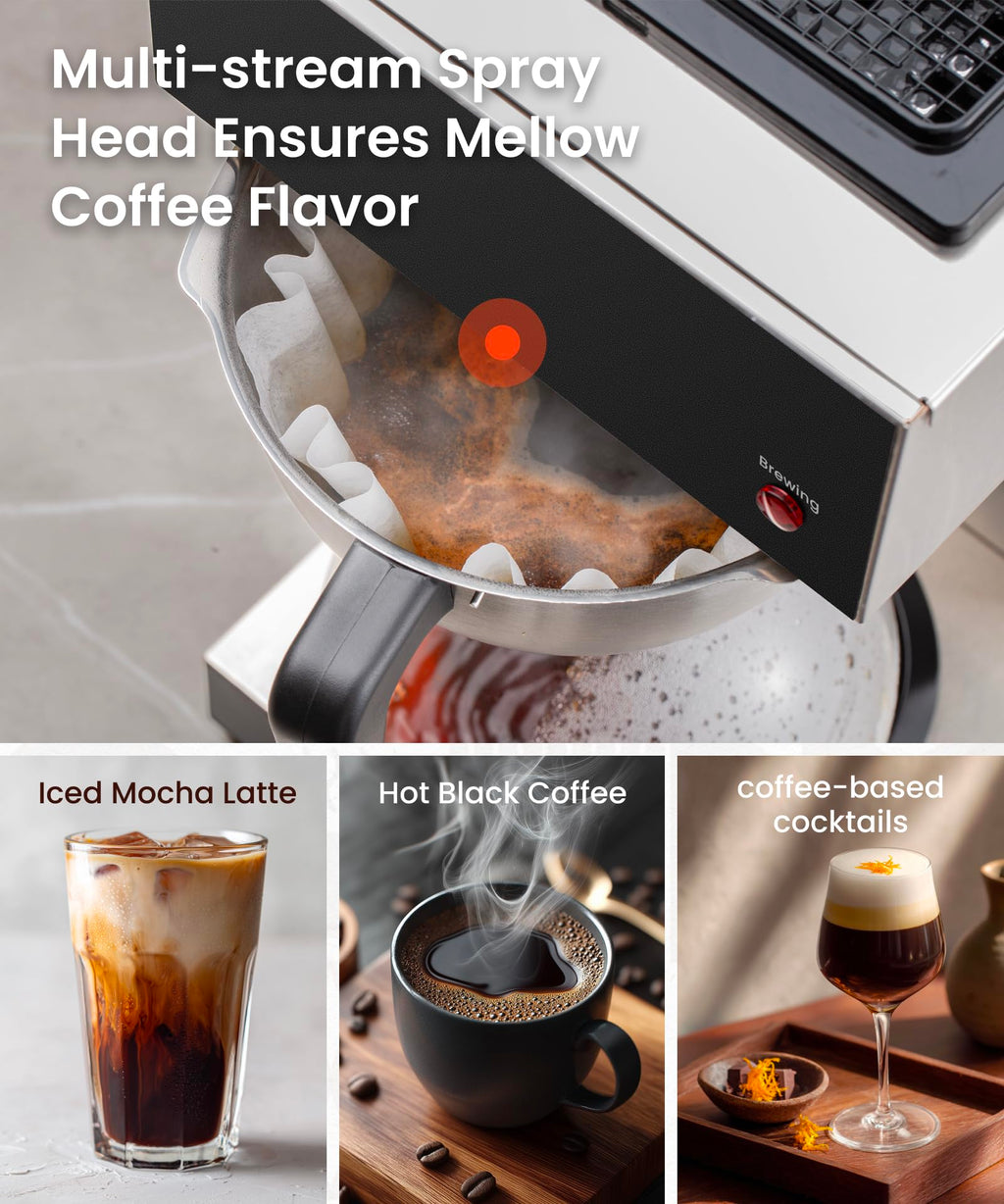 12-Cup Pour Over Coffee Maker with 3 Warmers L494