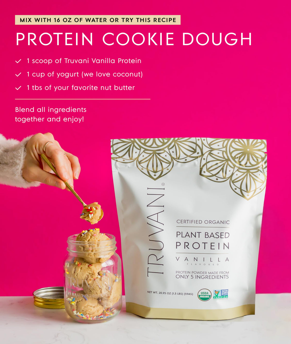 Organic Plant Based Protein Powder Vanilla 18 Servings O89720