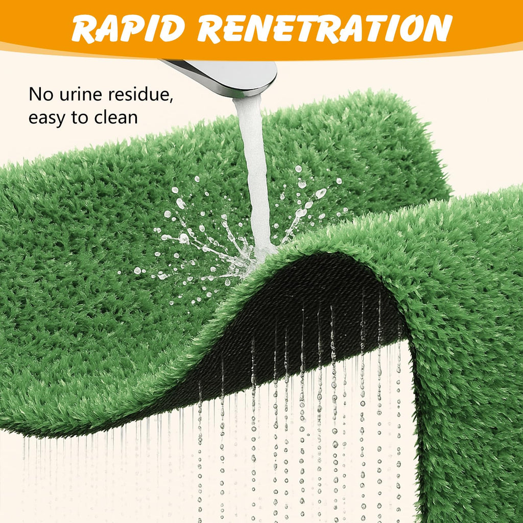 Dog Grass Pad with Tray, 35 x 23 in, 2 Replacement Turf Pads J752