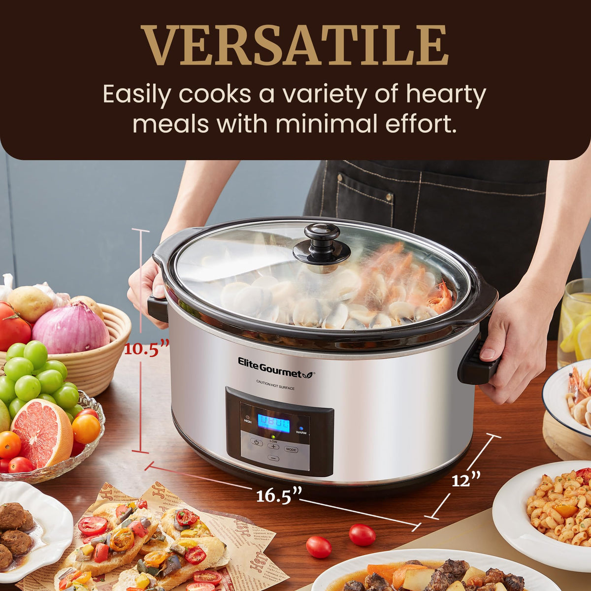 Digital 8.5 Qt Stainless Steel Slow Cooker O2298