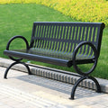 Metal Garden Bench with Backrest and Armrests F92679