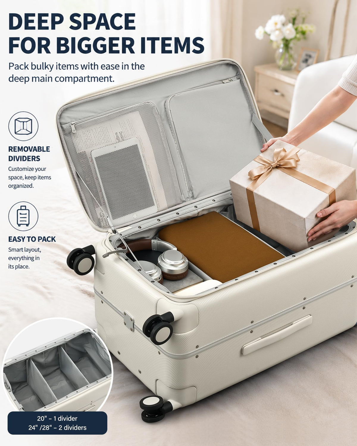 20 Inch Aluminum Frame Hard Shell Carry On Luggage with Wheels U741339