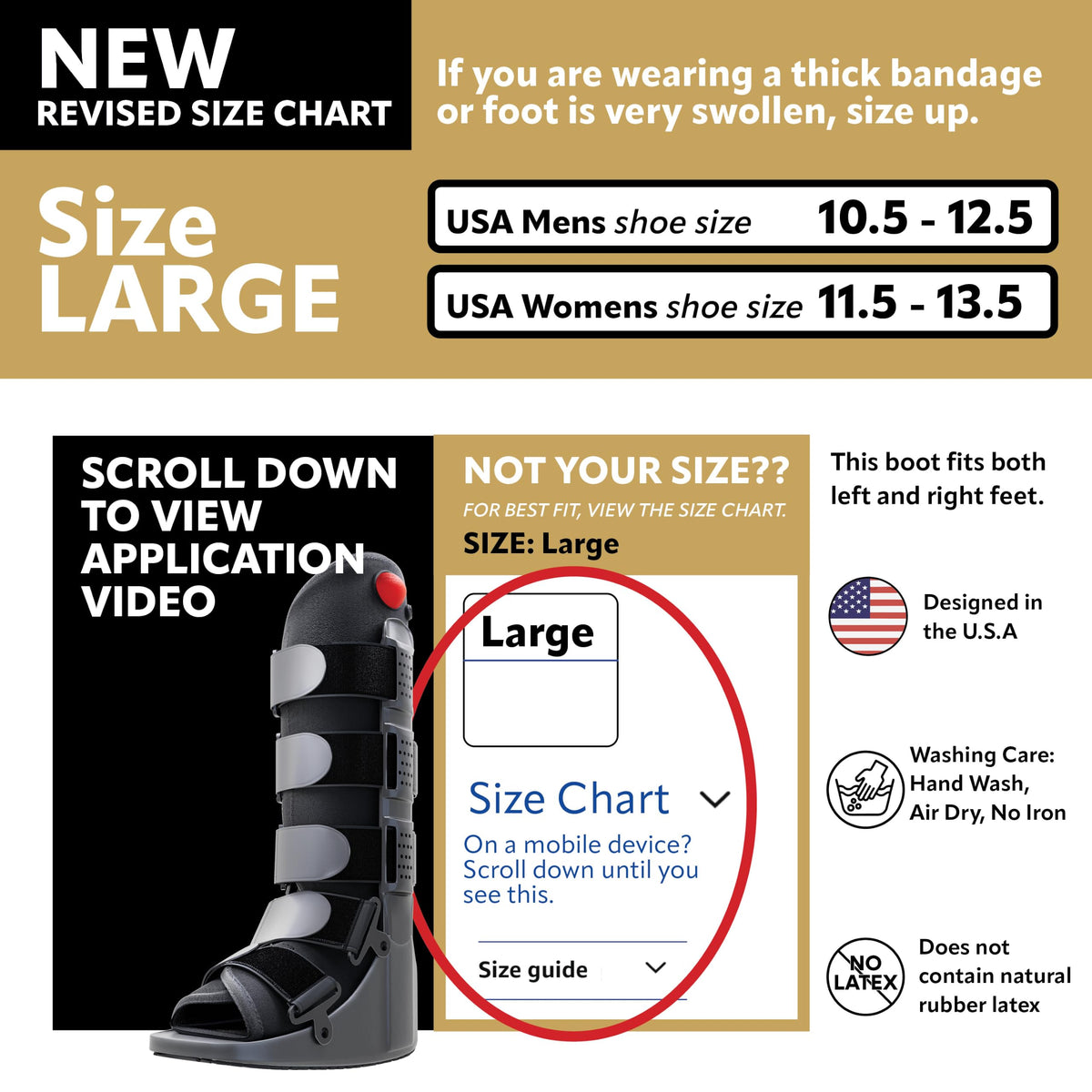 Fracture Boot Ankle Brace Large T70633