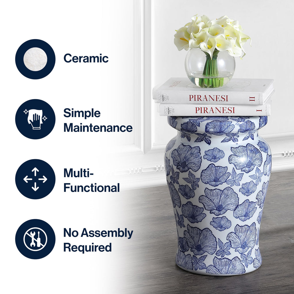 Ceramic Drum Garden Stool Side Table L671027