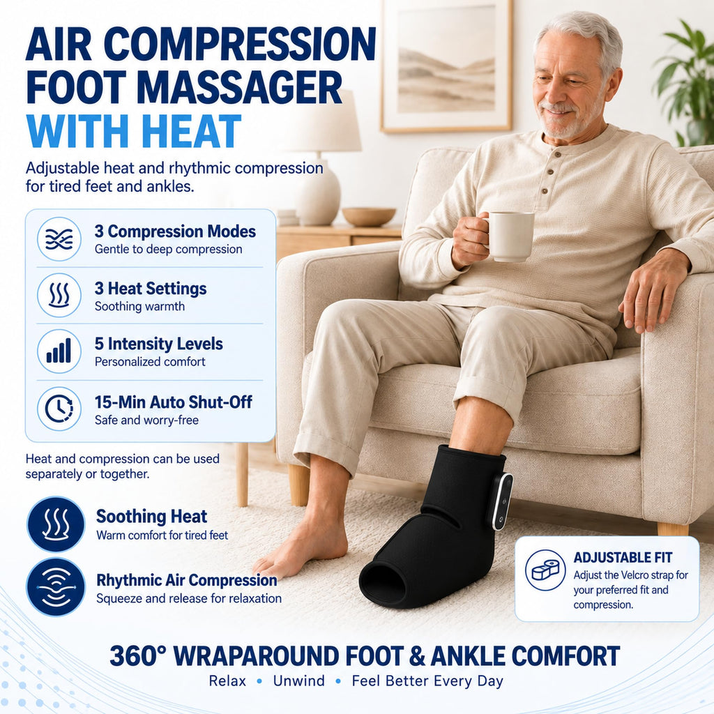 Cordless Air Compression Foot and Ankle Massager with Heat S5186