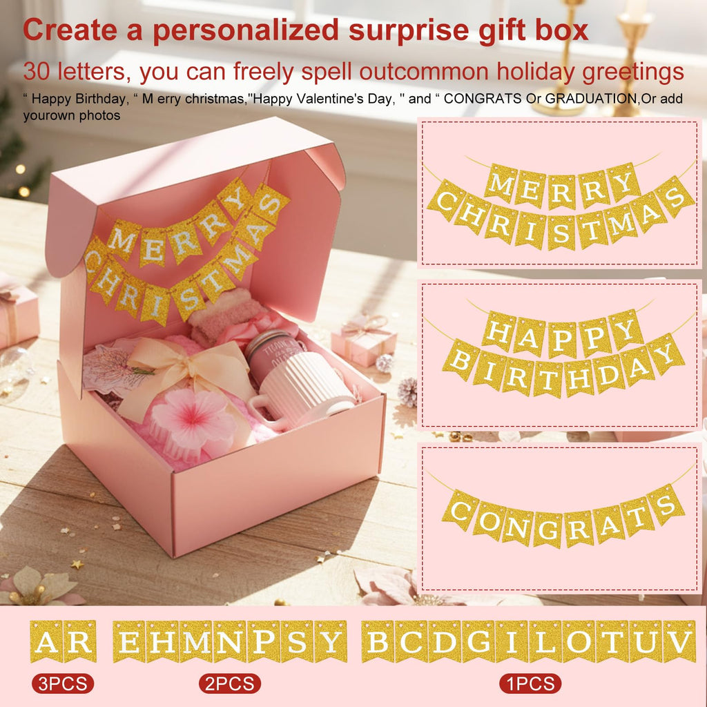 Birthday Gift Basket for Women, Spa Relaxation Set, Pink V489