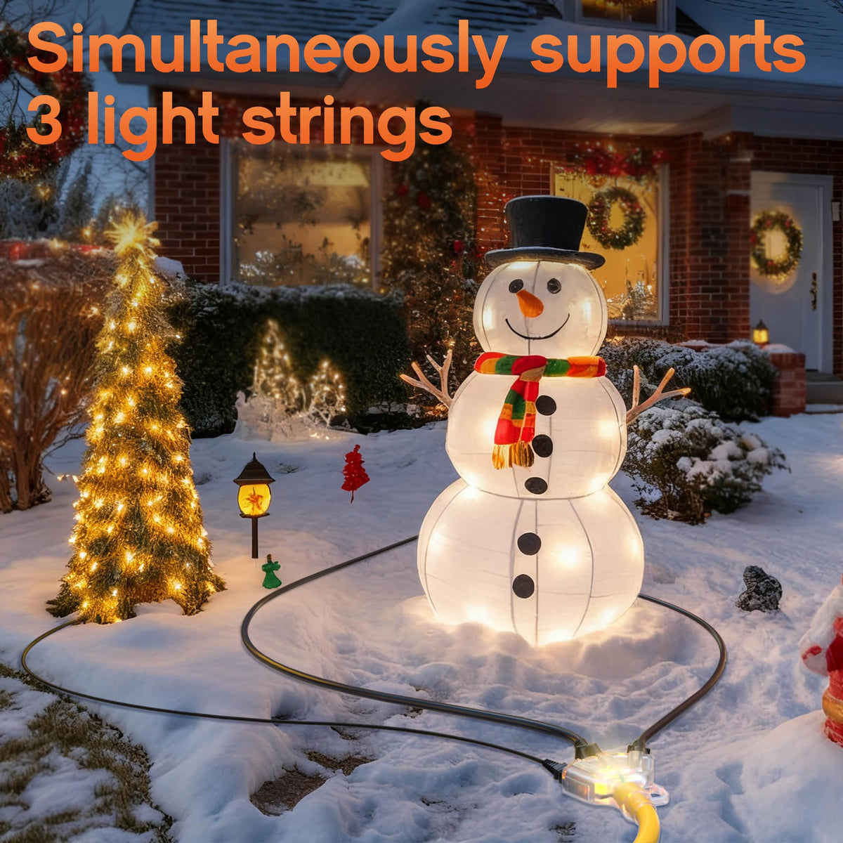 12 Gauge Heavy Duty Extension Cord with Multiple Outlets A3269
