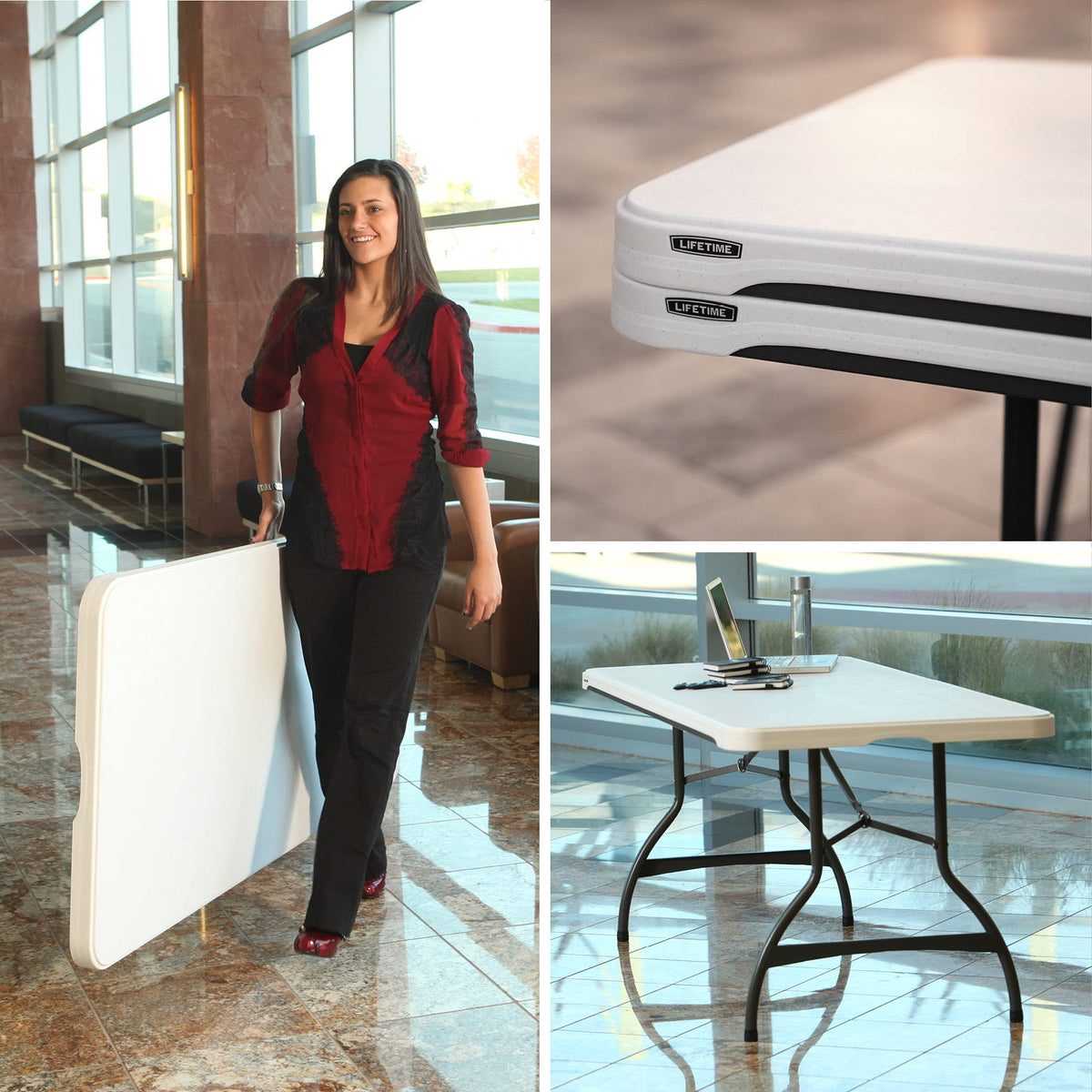 White Stackable Folding Table B1186