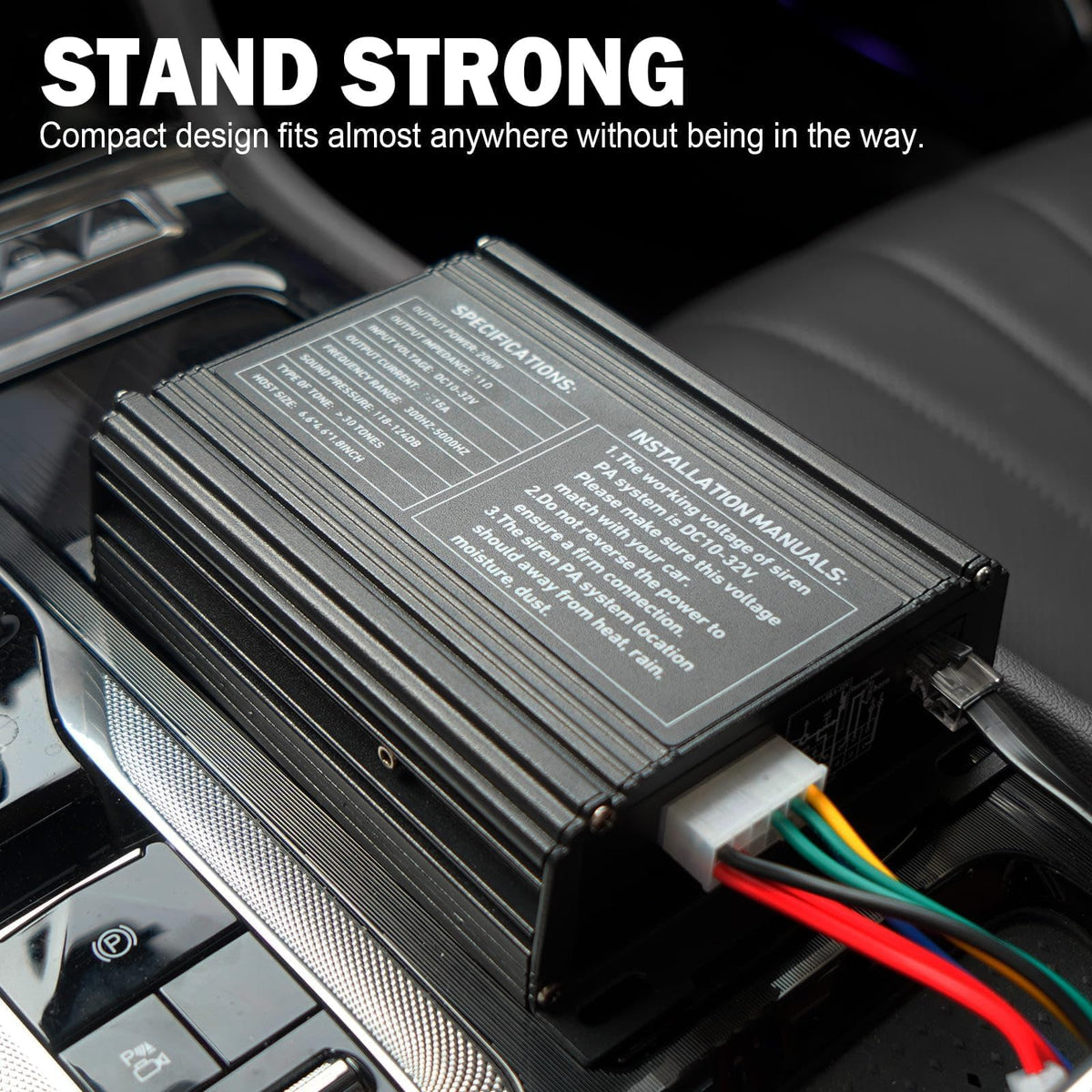 200W Multi-Tones Emergency Siren Speaker Kit with Handheld Microphone G105