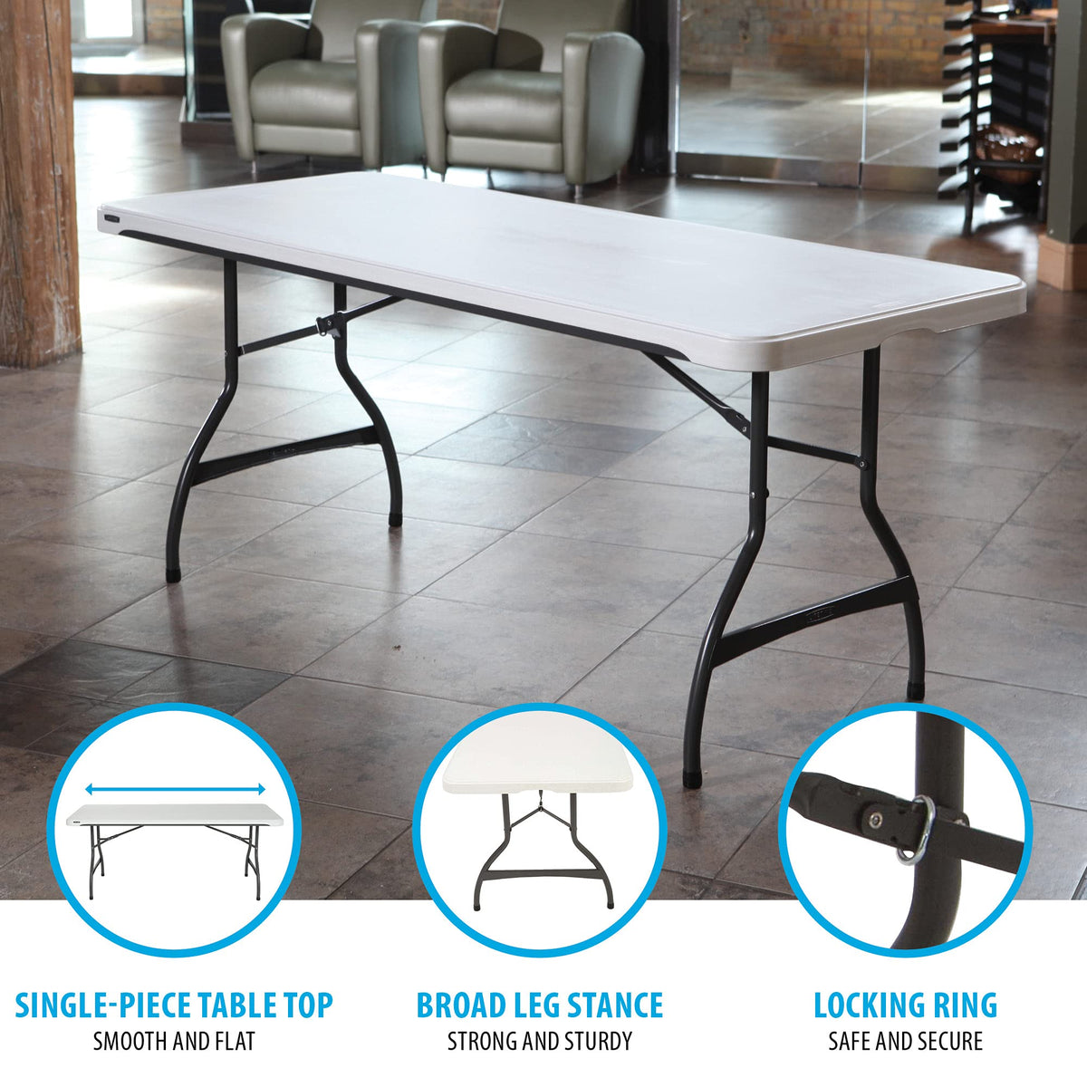 White Stackable Folding Table B1186