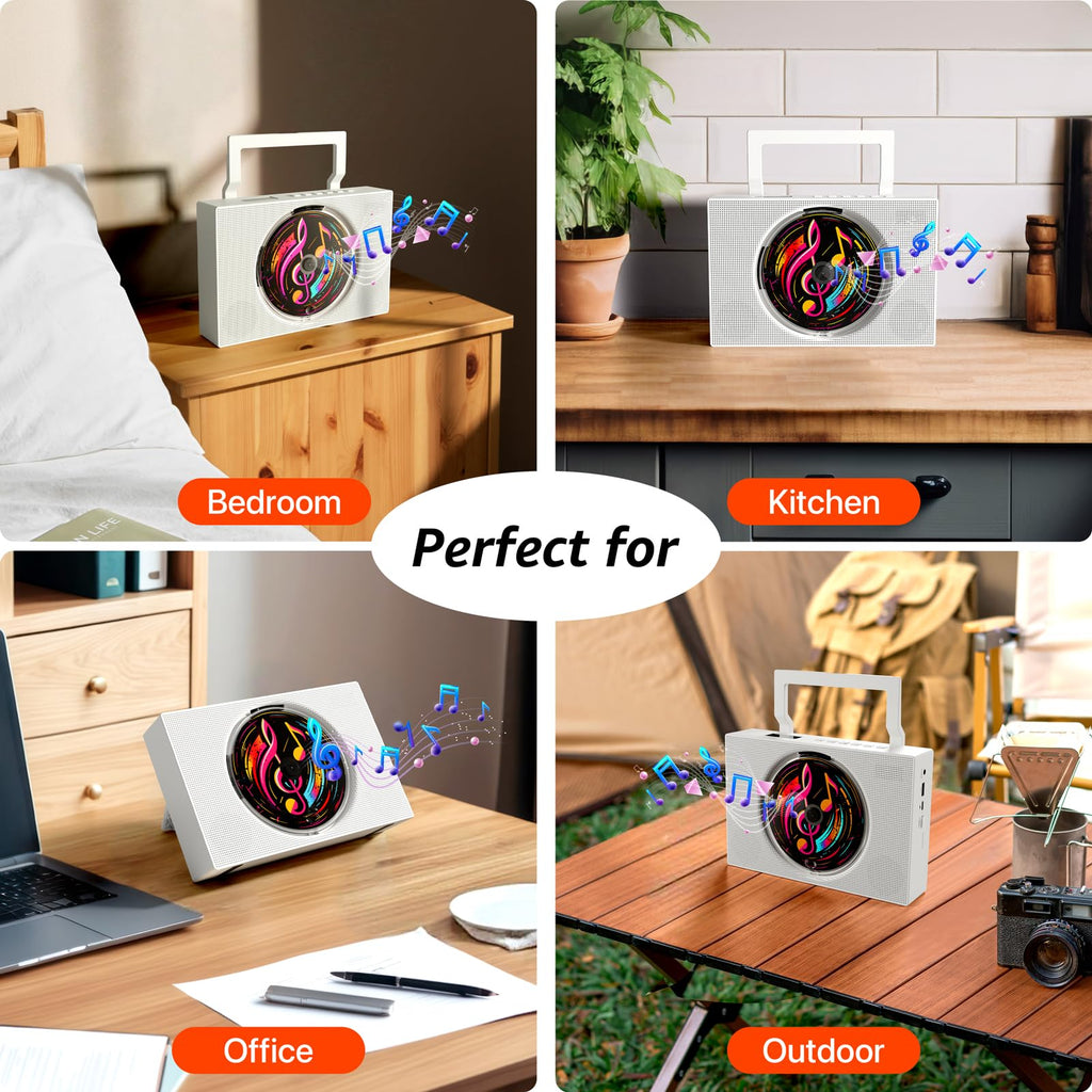 Portable CD Player Boombox with Bluetooth FM Radio H197