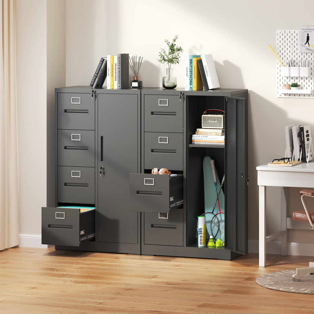 4 Drawer Metal File Cabinet with Lock T341