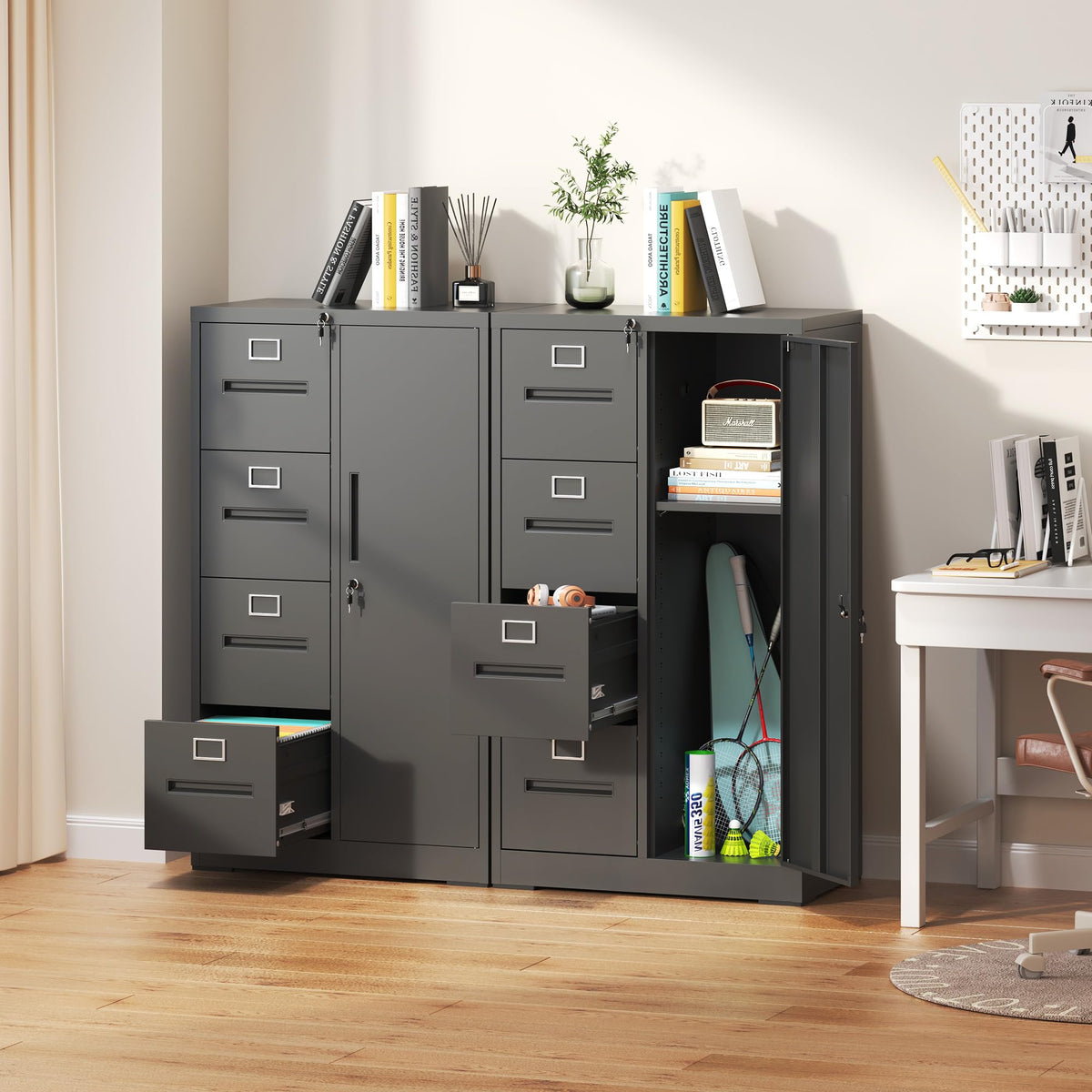 4 Drawer Metal File Cabinet with Lock T341