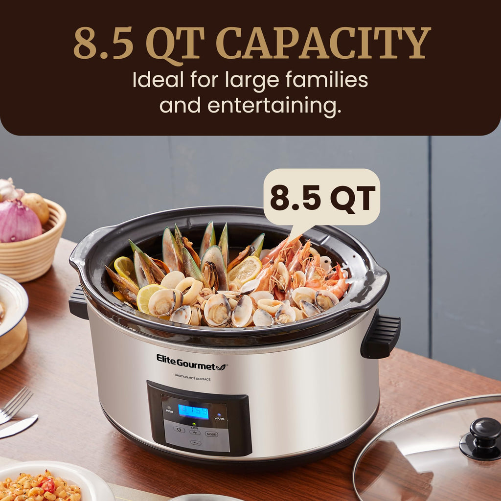 Digital 8.5 Qt Stainless Steel Slow Cooker O2298