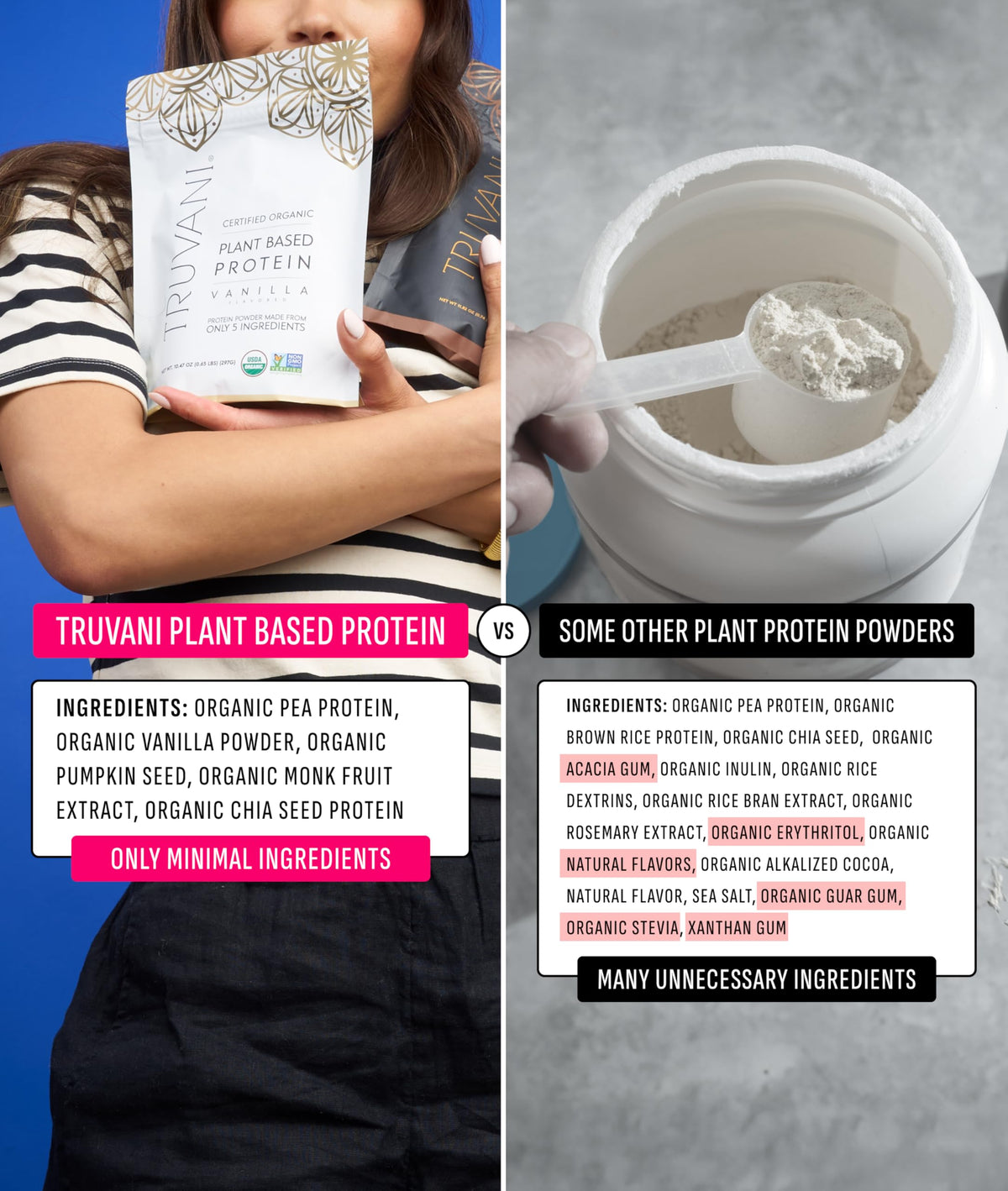 Organic Plant Based Protein Powder Vanilla 18 Servings O89720