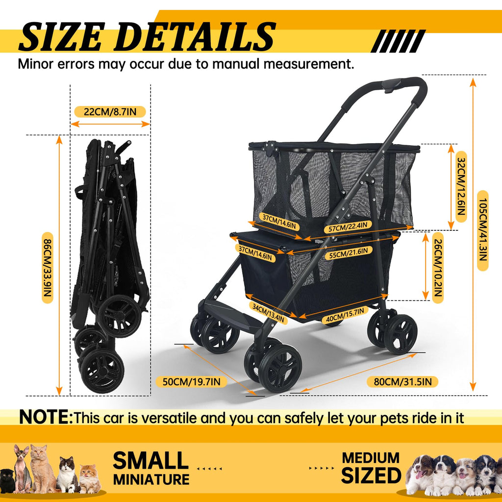 2-in-1 Folding Shopping Cart & Pet Stroller H748180