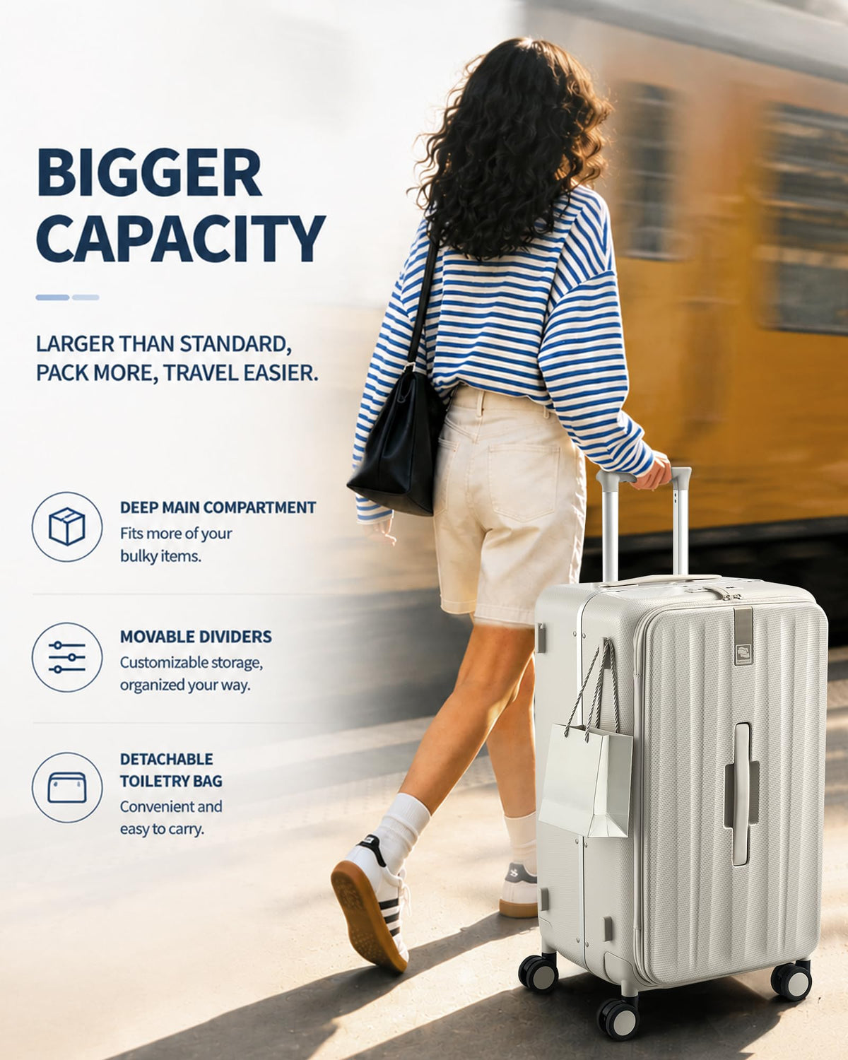 20 Inch Aluminum Frame Hard Shell Carry On Luggage with Wheels U741339