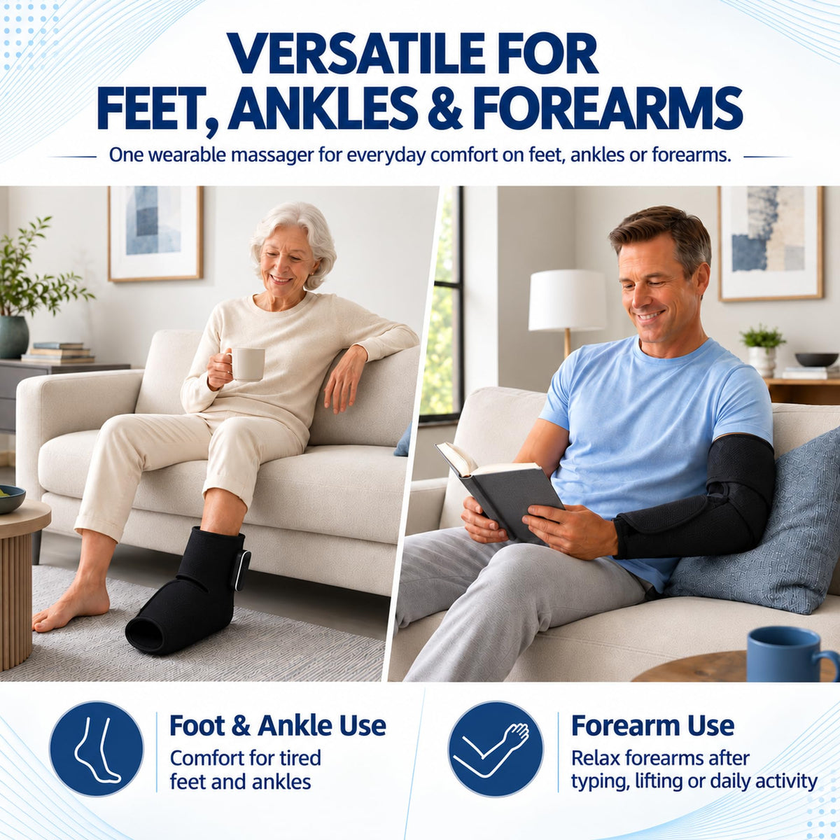 Cordless Air Compression Foot and Ankle Massager with Heat S5186
