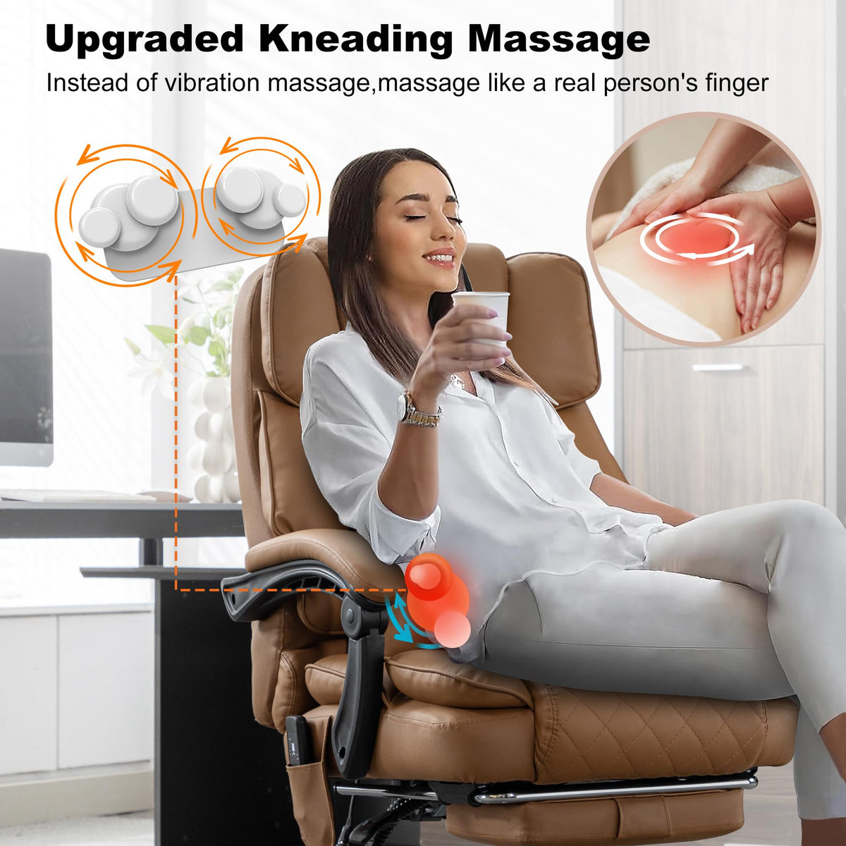 Heated Reclining Office Chair with Footrest Q109