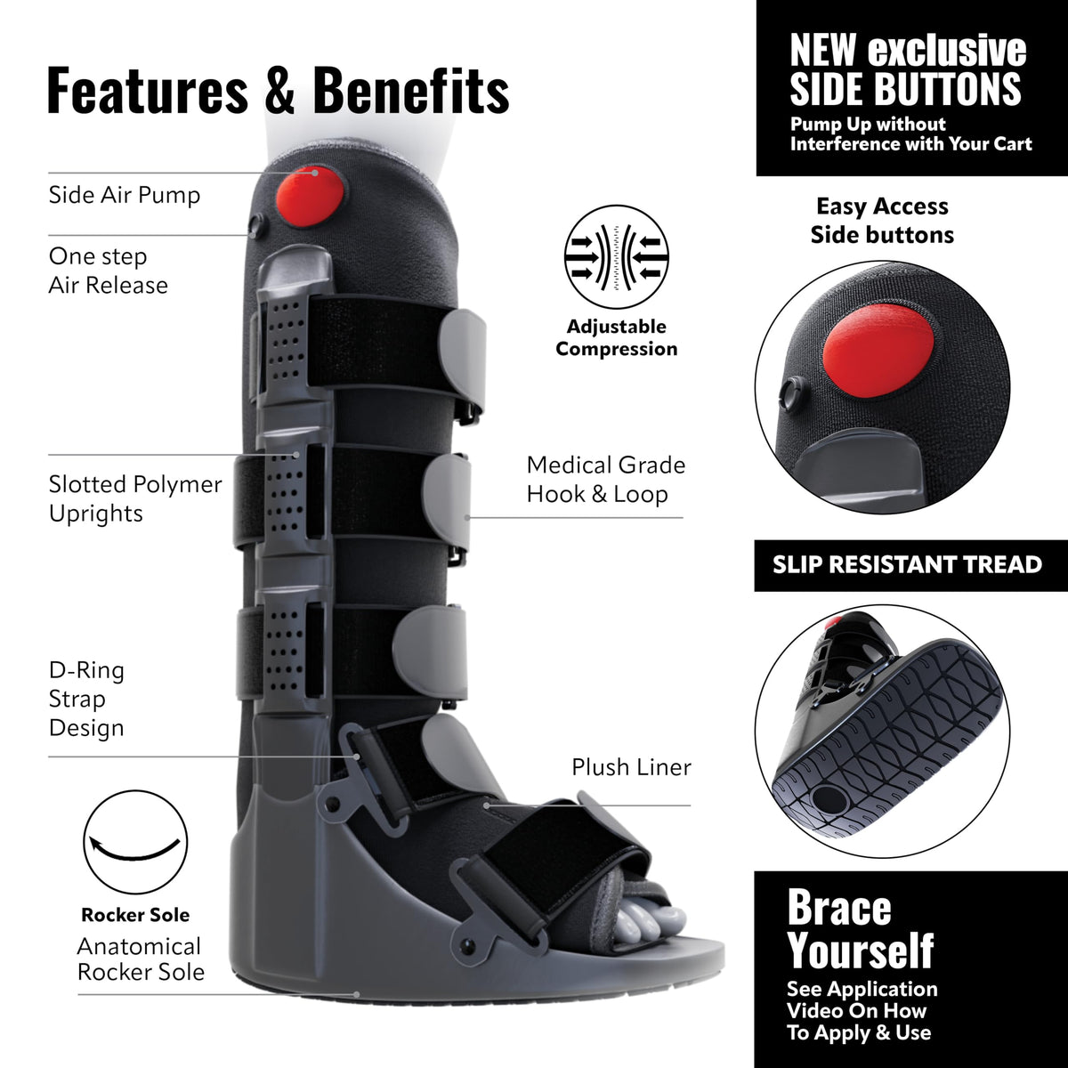 Fracture Boot Ankle Brace Large T70633