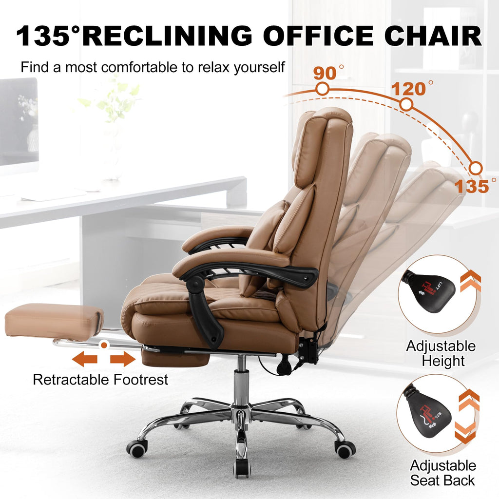 Heated Reclining Office Chair with Footrest Q109