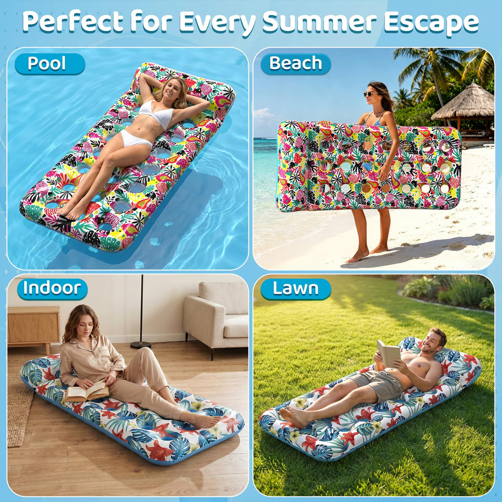 4 Pack Oversized Inflatable Pool Floats with Headrest D734706