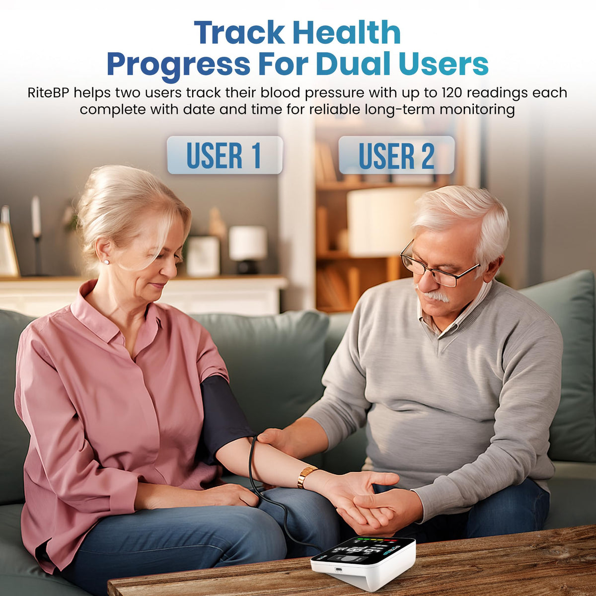 Digital Blood Pressure Monitor with 2 Large Arm Cuffs E13554