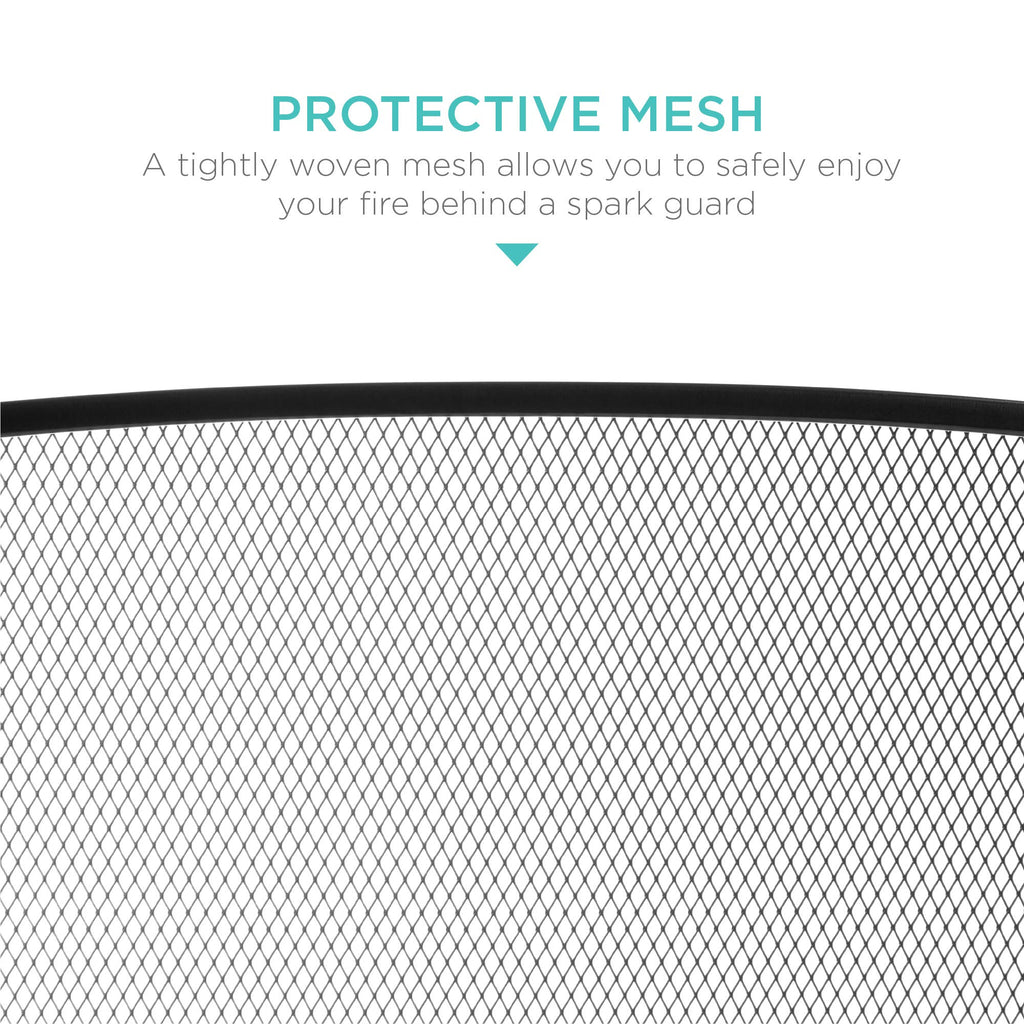 47.5x27.25in 3-Panel Steel Mesh Fireplace Screen J815535