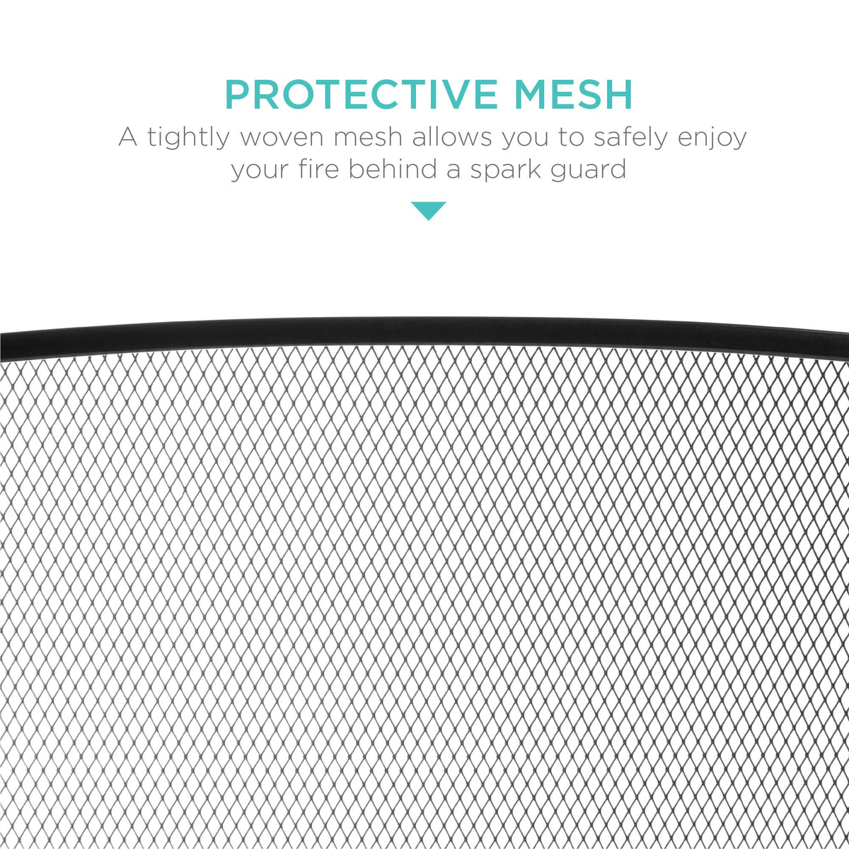 47.5x27.25in 3-Panel Steel Mesh Fireplace Screen J815535