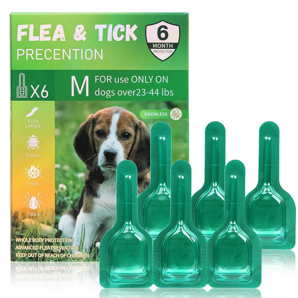 Flea and Tick Prevention for Dogs 5-43 lbs 6 Doses Z637255