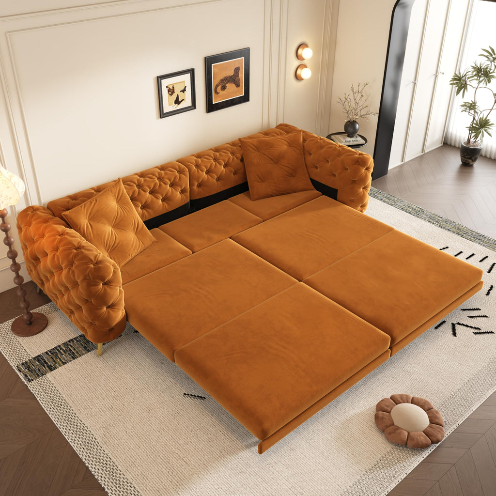 King 3 in 1 Convertible Sleeper Sofa with Ottoman J314099