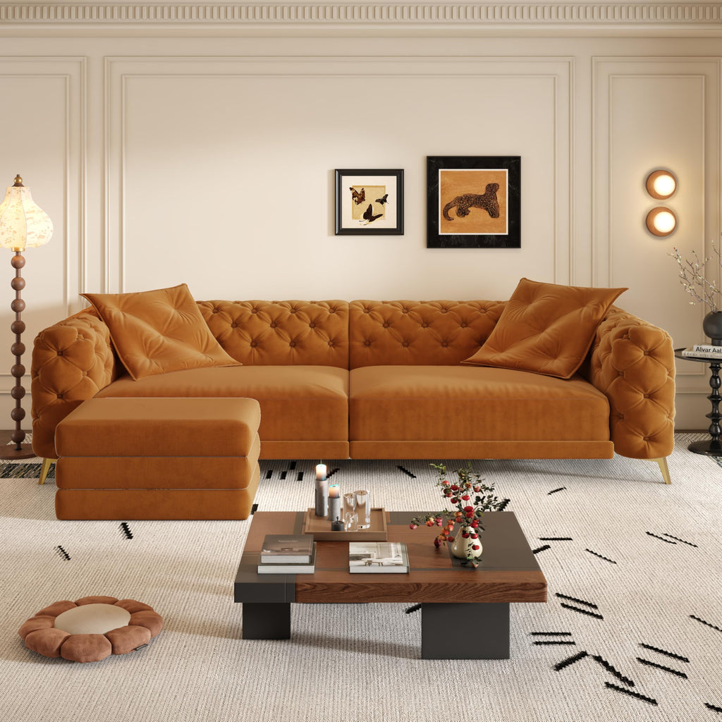 King 3 in 1 Convertible Sleeper Sofa with Ottoman J314099