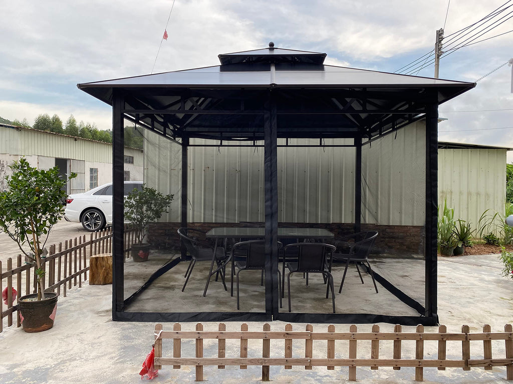 10x10 Black Replacement Mosquito Netting Sidewall Screen with Zipper M79970