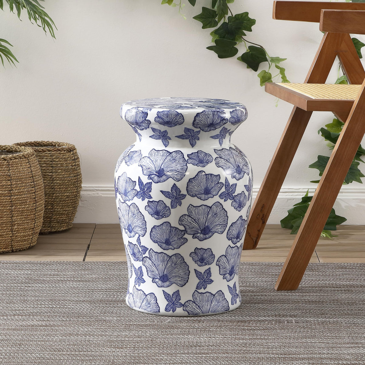 Ceramic Drum Garden Stool Side Table L671027